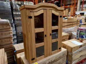 5 X BRAND NEW BOXED MONTROSE MONTERREY GLASSED DRESSER TOP IN WAXED PINE COLOUR