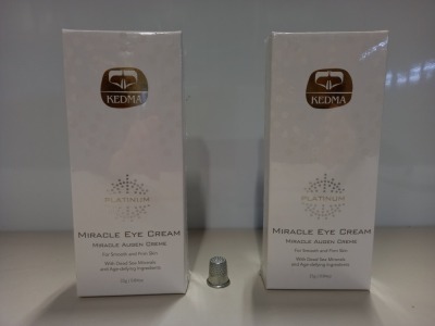 5 X BRAND NEW BOXED KEDMA PLATINUM MIRACLE EYE CREAM WITH DEAD SEA MINERALS AND AGE-DEFYING INGREDIENTS FOR SMOOTH AND FIRM SKIN (25G) TOTAL RRP $1,995.00