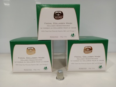 3 X BRAND NEW BOXED FACIAL COLLAGEN MASK WITH DEAD SEA MINERALS, VITAMINS E&C AND OMEGA 3 (100G) TOTAL RPP $1,484.25