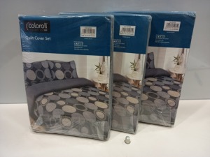 24 X BRAND NEW COLOROLL DOUBLE QUILT COVER SETS IN SPOTTED GREY