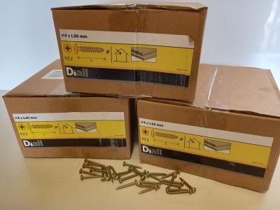 18,500 (DIALL) 4 X L30 WOOD SCREWS CONTAINED IN 10 BOXES