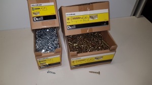 MIXED LOT OF (DIALL) SCREWS TO INCLUDE - 9,000 COACH SCREWS ZINC PLATED HEX6X30 LOOSE PLUS - 3,000 PZ3 6 X L40MM BRONZE COLOURED WOOD SCREW