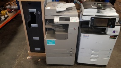 1 X (CANON 4025I) IMAGE RUNNER ADVANCE PHOTOCOPIER WITH BRAND NEW BLACK 4 DRAW FILING CABINET AND FILES