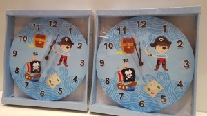 40 X BRAND NEW BOXED PIRATE BEDROOM CLOCK - PICK LOOSE