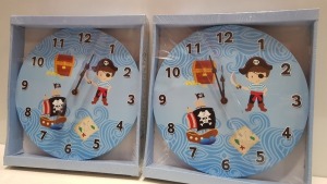 40 X BRAND NEW BOXED PIRATE BEDROOM CLOCK - PICK LOOSE