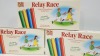 96 X BRAND NEW BOXED GET SET GO, RELAY RACE SET WITH 4 BRIGHTLY COLOURED BATONS - PICK LOOSE