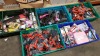 5 TRAYS CONTAINING ASSORTED ITEMS I.E ICE SCRAPERS, GARDEN TROWELS, CHILDRENS MIXED TOYS ETC