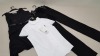 APPROX 190 X BRAND NEW ASSORTED CHILDRENS SCHOOLWEAR IE WHITE SCHOOL SHIRTS, GREY & BLACK PINAFORE DRESS AND SLIM LEG PANTS.