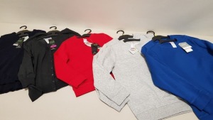 APPROX 240 X BRAND NEW ASSORTED BOYS COTTON RICH SWEATSHIRTS IN COLOURS RED,BLUE,GREY ETC - IN 4 BOXES