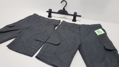 APPROX 360 X BRAND NEW GREY BOYS SCHOOL SHORTS IN 2 STYLES - IN 6 BOXES