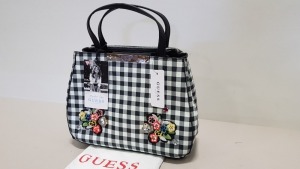 2 X BRAND NEW GUESS (JENNIFER LOPEZ) BLACK / WHITE CHECKER BAGS (WITH DUST BAG) RRP: $98.00pp