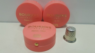 69 X BRAND NEW BOURJOIS 43 CORAL TEMPTATION COLOURED BLUSHER, PRESERVATIVE FREE - 2.5G