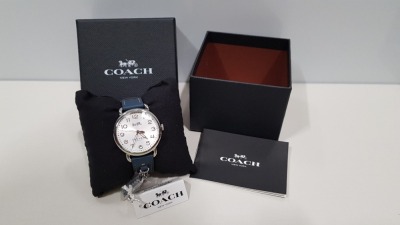 5 X BRAND NEW COACH GENUINE LEATHER STRAPPED WATCH PRODUCT CODE: CA.97.7.14.1035