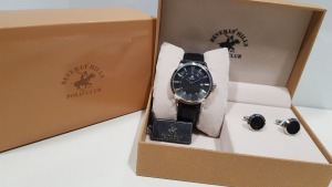 BRAND NEW BEVERLY HILLS POLO CLUB MENS WATCH + CUFFLINKS SET PRODUCT CODE: BH511-01B-GS