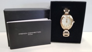 5 X BRAND NEW FRENCH CONNECTION GOLD LINK WATCH PRODUCT CODE: FC1174GM