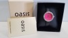 5 X BRAND NEW OASIS LADIES BLACK WATCH WITH ROUND PINK FACE AND GENUINE LEATHER STRAP PRODUCT CODE: B1522