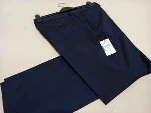 20 X PAIRS OF BRANDED GENTS NAVY BLUE TROUSERS WITH TAGS IN ASSORTED SIZES - TOTAL RRP £320