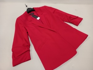 20 X DOROTHY PERKINS WOMEN'S RED JACKETS 3/4 LENGTH SLEEVES - SIZES 10s & 8s WITH TAGS - PICK LOOSE - RRP £35 EACH - TOTAL £700