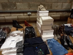 29 ITEMS OF BRAND NEW GENTS / WOMENS CLOTHING IE. TOPSHOP SHOES, SIKSILK JEANS, TAYLOR & WRIGHT SHIRTS, CLARKES SHOES - IN VARIOUS SIZES