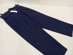 15 X BRAND NEW TOPSHOP WOMENS PIN STRIPED TROUSERS WITH TAGS - IN VARIOUS SIZES - RRP £39 EACH TOTAL £585