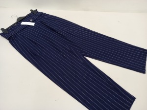 15 X BRAND NEW TOPSHOP WOMENS PIN STRIPED TROUSERS WITH TAGS - IN VARIOUS SIZES - RRP £39 EACH TOTAL £585