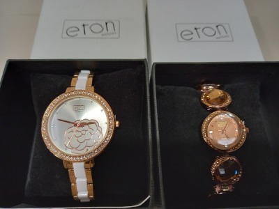 8 X BRAND NEW ETON LADIES WATCHES IN BOXES - 7 X SMALL FACE, 1 X LARGEW FACE