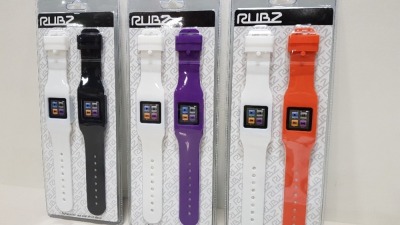 APPROX 450 X BRAND NEW RUBZ SETS OF 2 WATCH STRAPS - IN 9 BOXES