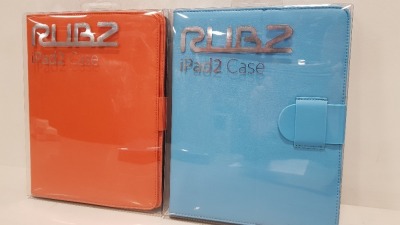 240 X BRAND NEW RUBZ IPAD2 COVER CASES - ASSORTED COLOURS ORANGE & BLUE - IN 6 BOXES