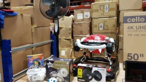 9 PCS IN HALF A BAY IE. TOMMEE TIPPER CLOSE TO NATURE BREAST PUMP (BRAND NEW), ELECTRIC FAN, MY CHILD BABY WALKER, PANASONIC CAR RADIO CQ-C3301N & 2 X JVC SPEAKERS ETC.