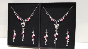 85+ COSMETIC JEWELLERY SETS IN GIFT BOXES COMPRISING NECKLACE, PENDANT & PAIR OF EARRINGS - 2 CARTONS