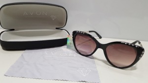 50 X PAIRS OF BRAND NEW AVON CATEYE SWAROVSKI SUNGLASSES WITH CARRY CASE & CLEANING CLOTH - IN 2 CARTONS