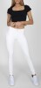 10 X BRAND NEW HUGZ JEANS DESIGNER BRANDED WHITE COL FAUX LEATHER PANTS MID WAIST SIZE 14 - XL (x 6), 12 - L (x 4) - IN INDIVIDUAL BAGS WITH TAGS - BARCODES 1119998885055 & 5054 - RRP £50 @ TOTAL £500