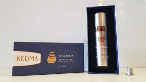 3 X BRAND NEW BOXED ROYALTY KEDMA ACTIVE SERUM WITH DEAD SEA MINERALS, MATRIXYL SYNTHE'6 & OMEGA 3 - 50G TRRP $2,399.85