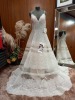 1 X (PRONOVIAS BARCELONA CONTEMPORARY GODDESS ROSSANA) MODEL - ROSSANA OFF WHITE TL & BDHL & PD SIZE - UK 12 RRP - £1,200