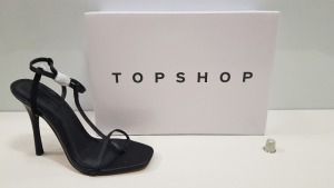 15 X BRAND NEW TOPSHOP RHYS BLACK SHOES UK SIZE 4, 5 AND 8 RRP £39.00 (TOTAL RRP £540.00)