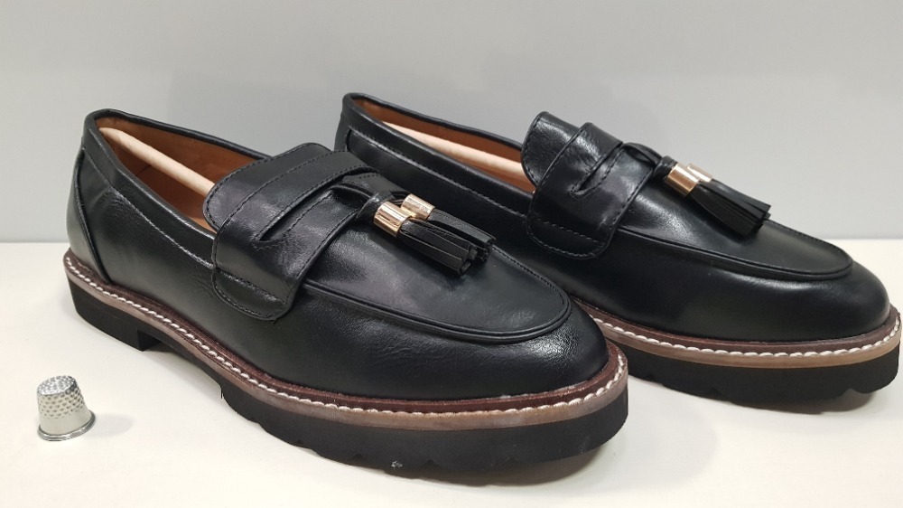 13 X BRAND NEW DOROTHY PERKINS BLACK LEIGH LOAFERS UK SIZE 5 AND 7 RRP ...