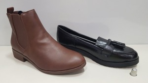 15 X BRAD NEW DOROTHY PERKINS AND TOPSHOP SHOES - IE 12 X BRAND NEW DOROTHY PERKINS BLACK W:LITTY LOAFERS UK SIZE 8 RRP £25.00, 2 X BRAND NEW DOROTHY PERKINS TAN MORGAN SHELVED ANKLE BOOTS UK SIZE 7 RRP £25 AND 1 X TOPSHOP EDDIE BLACK BOOTS UK SIZE 3 RRP 