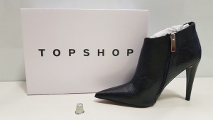 12 X BRAND NEW TOPSHOP SHOES - 12 X BRAND NEW BLACK HARLOW HEELED SHOES UK SIZE 3 RRP £39.00 (TOTAL RRP £468.00)
