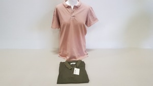 40 X BRAND NEW KIOMI PINK AND GREEN POLO SHIRT IN VARIOUS SIZES IN 2 TRAYS (NOT INCLUDED)