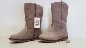 16 X BRAND NEW THE CHILDRENS PLACE TAUPE BOOTS - RATIO SIZES 4, 5 , 6, 7, 8, 9, 10 AND 11 RRP $39.95