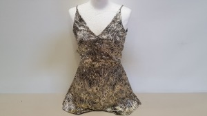 20 X BRAND NEW TOPSHOP GOLD DRESS IN VARIOUS SIZES RRP £36.00