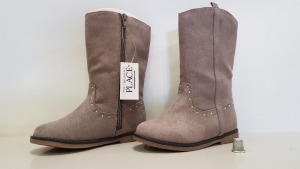 16 X BRAND NEW THE CHILDRENS PLACE TAUPE BOOTS - RATIO SIZES 4, 5 , 6, 7, 8, 9, 10 AND 11 RRP $39.95