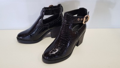 14 X BRAND NEW PAIRS OF TOPSHOP WOMEN'S BLACK BIANCA ANKLE BOOTS - UK SIZE 6 - RRP £36.00 EACH TOTAL £504 - IN 2 BOXES