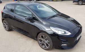 BLACK FORD FIESTA SPORT. Reg : YM70PMY, Mileage : 3178 Details: CAR DERIVED VAN WITH V5, 2 KEYS, ENGINE SIZE: 999CC, MINT CONDITION, BLUETOOTH, SAT NAVS, AIR CON, BLACK CARBON INTERNAL TRIM, INTERNAL FABRIC CHAIRS WITH RED STITCHING, ALLOYDS, RUBBER LINED