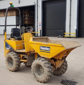 THWAITES ALL DRIVE 1 TONNE HI-TIP DUMPER ENGINE SIZE - 1115CC COLOUR - YELLOW FUEL - DIESEL MODEL - 2014