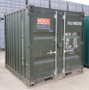 1 X 7FT X 8FT NAVY GREEN SEA CONTAINER EXCELLENT CONDITION WATERPROOF SEAL AROUND DOORS CONTAINER NUMBER - PLSU 800328 0