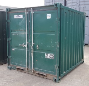 1 X 7FT X 8FT GREEN SEA CONTAINER EXCELLENT CONDITION WATERPROOF SEAL AROUND DOORS CONTAINER NUMBER - 062003540