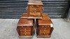 5 X SOLID WOOD NATURAL CLUSTER BUSTER WITH 4 DRAWERS AND NEWSPAPER HOLDERS 50X35X55 (PLEASE NOTE JDW ONLINE RETURNS)