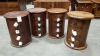 4 X SOLID WOOD ACACIA 4 DRAWER DRUMS 38X38X52 (PLEASE NOTE JDW ONLINE RETURNS)