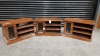 3 X SOLID WOOD 3 DRAWERS 1 DOOR TV UNITS DARK WOOD 80X40X50 (PLEASE NOTE JDW RETURNS)